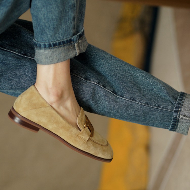 Wildleder Leder Frauen Loafers – Heels Bewertung und Preis