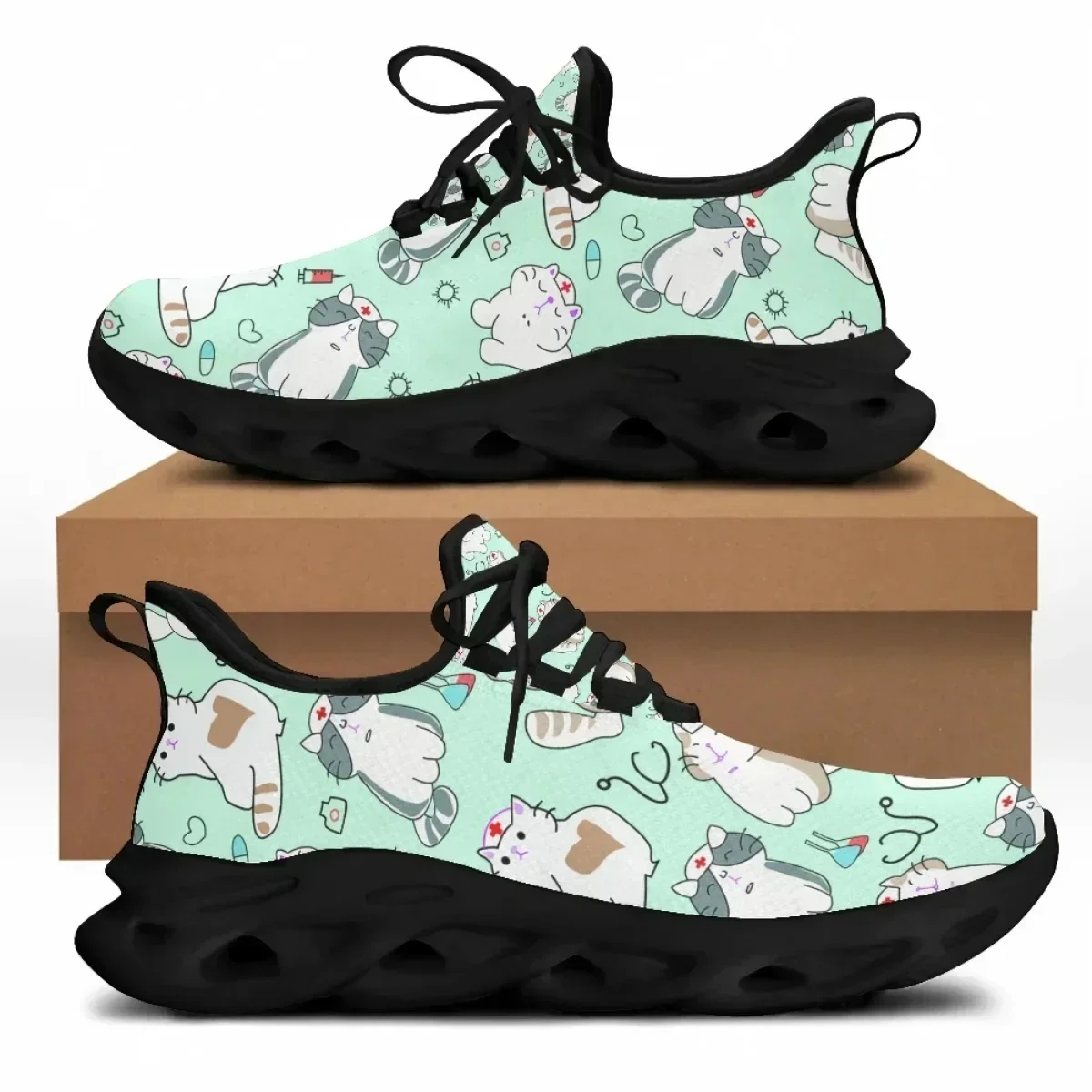 Heiße Sommer- und Frühlingssne – Knit Fabric Lace Up Sneakers Bewertung und Preis